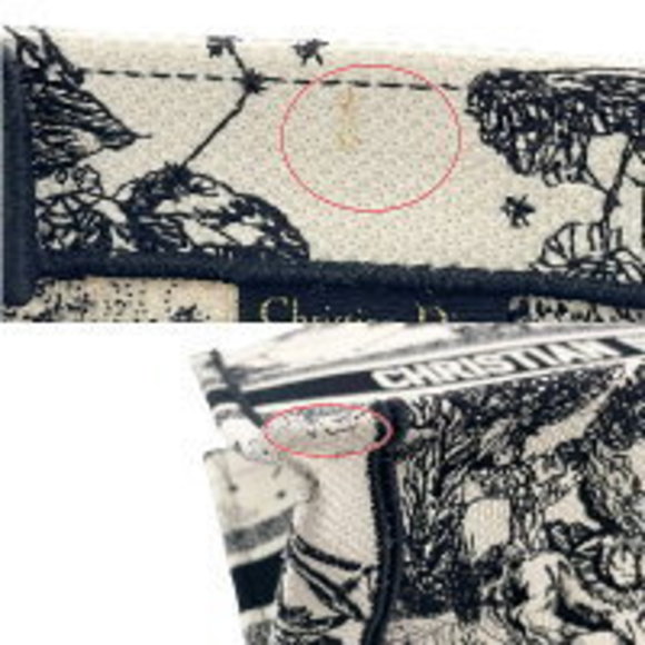 Christian Dior Book Tote Toile de Jouy Zodiac Small Handbag White Black KJ - Picture 9 of 11